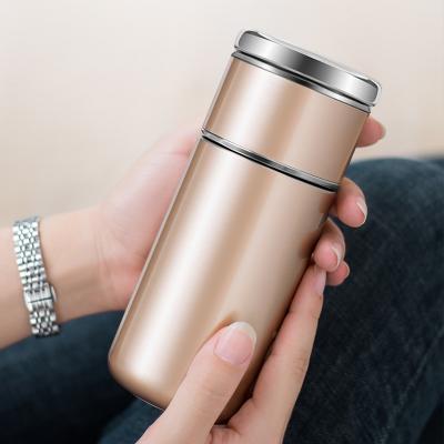 茶水分离杯便携男士办公泡茶水杯双层玻璃杯创意商务礼品杯子定制
