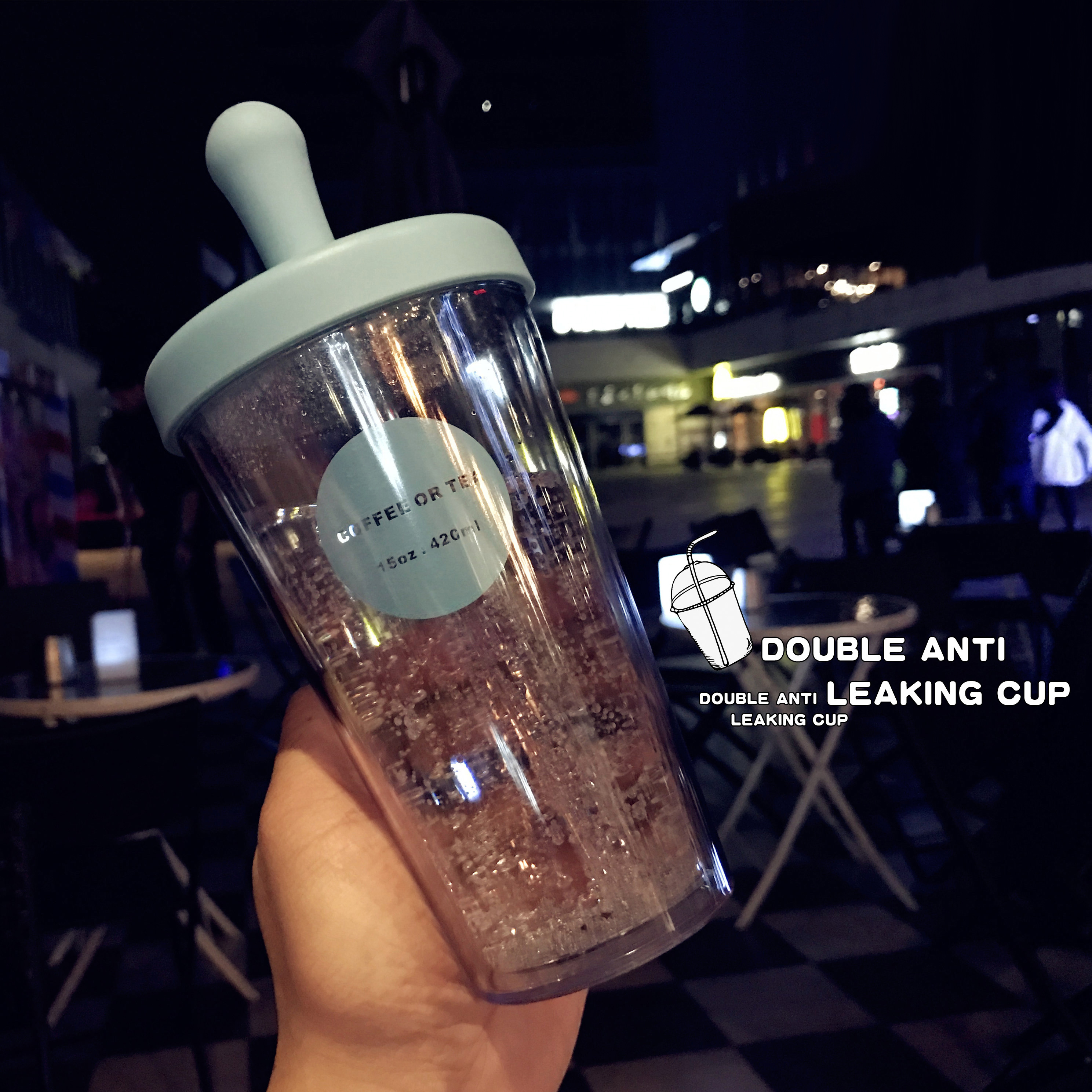 防漏吸管双层杯